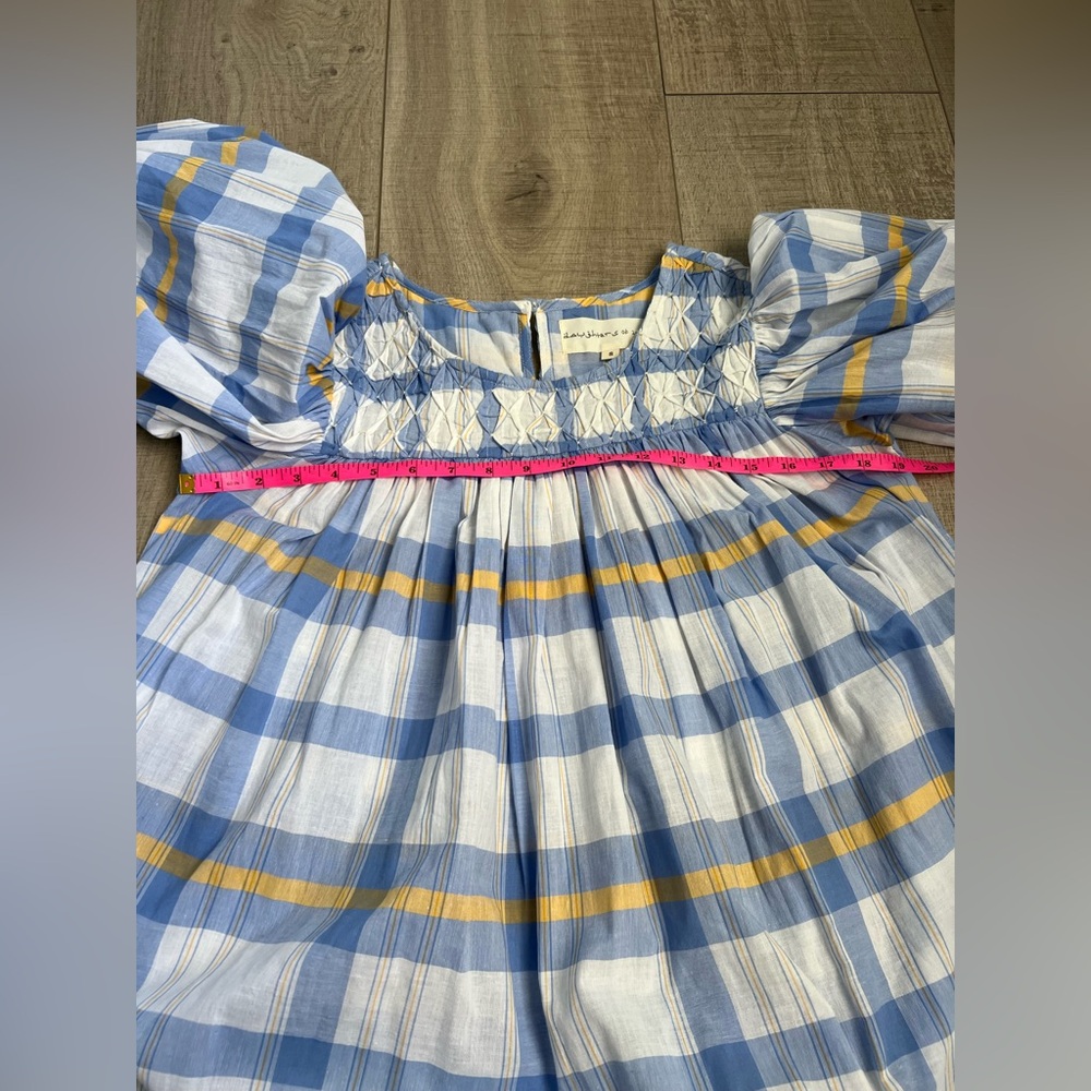 Daughters of India Freya Mini Dress in Periwinkle Blue Plaid Size Small - Picture 6 of 11